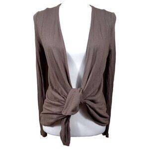 Jack Womens Pale Brown Long Sleeve Tie Front Sweater Cardigan Size Small